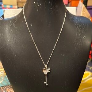 Elegant Silver Charm,with Crystal Accents
